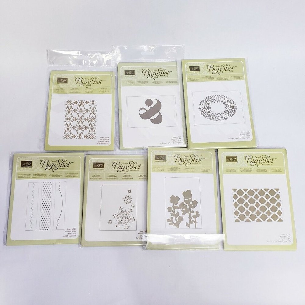 Lot of 7 Stampin Up Sizzix Big Shot Textured Impressions - EUC